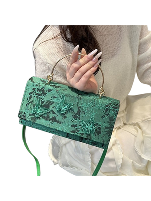 Embroidered Square Handbag
